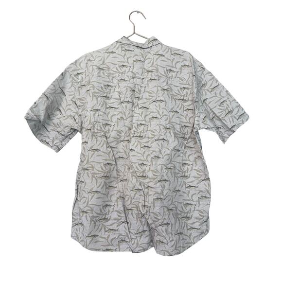Woolrich Stone Fish & Kelp Print Button Down Shirt - L - Picture 2 of 6